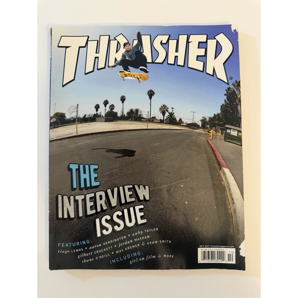 Thrasher Magazine #447 October 2017 Aaron Herrington Evan Smith Lemos Skateboard